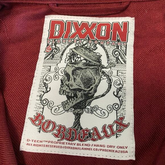 Dixxon Bordeaux Flannel Women’s Size Small Pearl Snap Barncore Biker punk fall - Picture 6 of 10